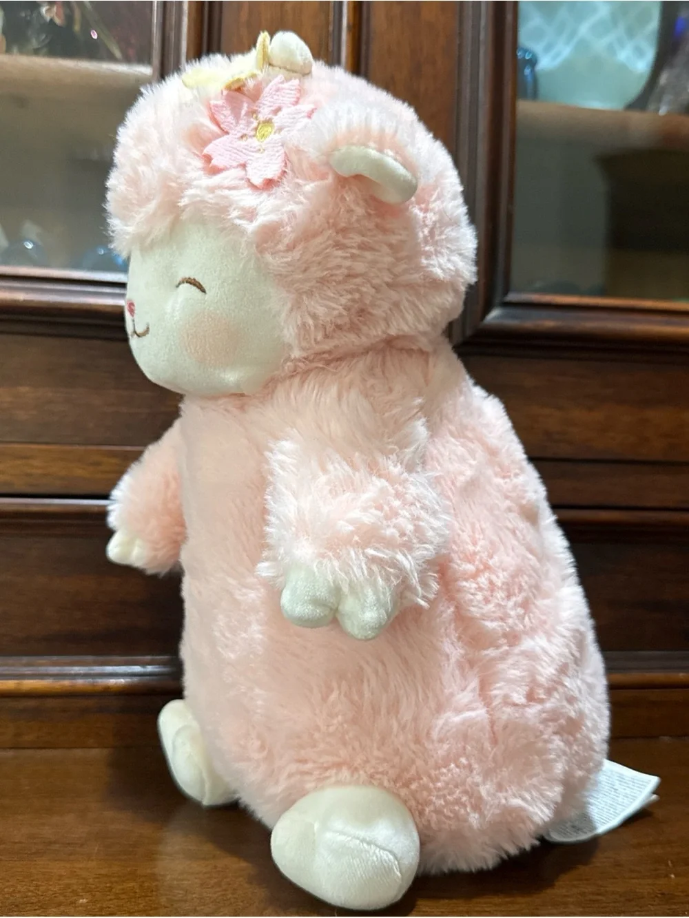 Miniso Lamb Baa Series Sakura Lamb Pink W/Flowers Plush Stuffed Animal Toy